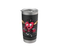 Divertente costume a forma di cuore per gli amanti dei ritmi e della batteria Bicchiere termico in acciaio inox doppia parete