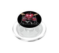 Divertente costume a forma di cuore per gli amanti dei ritmi e della batteria PopSockets PopGrip per MagSafe