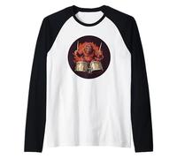 Divertente costume Bigfoot con batteria per gli amanti della musica rock Maglia con Maniche Raglan