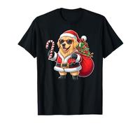Divertente Costume da Babbo Natale Golden Retriever per Mamma e papà Maglietta