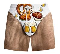 Divertente costume da bagno da uomo con gambe pelose, effetto 3D, illusione muscolosa, per feste e tempo libero, ideale per la strada, Vino, L