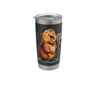 Divertente costume da capibara per gli amanti del canto e del karaoke Bicchiere termico in acciaio inox doppia parete