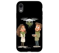 Divertente costume da drone intelligente con vischio per Natale Custodia per iPhone XR