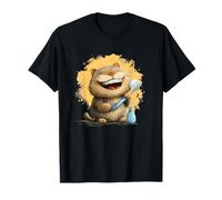 Divertente Costume da Gatto Che Si Lava i Denti per Ragazzi e Ragazze Maglietta