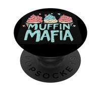 Divertente costume da muffin da mafia per gli amanti dei dolci PopSockets PopGrip Adesivo