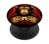 Divertente costume da scimmia da gioco con grafica Gamer Monkey PopSockets PopGrip Adesivo
