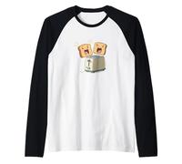 Divertente Costume da Toast con tostapane Maglia con Maniche Raglan