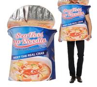 Divertente costume di Halloween, con frutti di mare istantanei, per donne e uomini, per spettacoli a casa, cosplay, eventi e feste