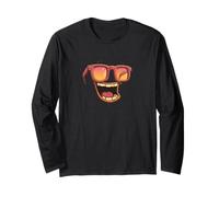 Divertente Costume Emblema Occhiali con Una Grande Risata Maglia a Manica