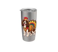Divertente costume inglese Springer Spaniel Turchia del Ringraziamento Bicchiere termico in acciaio inox doppia parete
