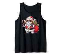 Divertente Costume Natalizio Shih Tzu Babbo Natale Natale Mamma papà Bambini Canotta