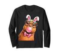 Divertente Costume Pasquale Capybara Coquette Bunny Easter Capybara Maglia a Manica