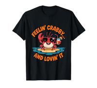 Divertente Crabby Cartoon Estate Maglietta