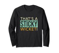Divertente Cricket Che è Un Wicket appiccicoso Maglia a Manica
