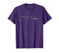 Divertente CSS Muscoli Flex Gym Fitness Computer Science Nerd Maglietta, Uomo, Viola, 3XL