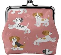 Divertente Cucciolo di Cane Beagle Modello Dalmata Fibbia Portamonete in Pelle Vintage Pouch Kiss Lock Portamonete Portafogli per Donna Ragazze