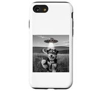 Divertente cucciolo di cane selfie con UFO alieno Custodia per iPhone SE (2020) / 7 / 8