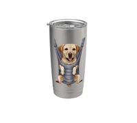 Divertente cucciolo di Labrador Retriever in un marsupio per gli amanti dei cani Bicchiere termico in acciaio inox doppia parete