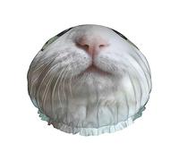 Divertente cuffia da a e cuffia da bagno con motivo a gatto per donna, cuffia da a reversibile oversize impermeabile grande progettata per tutte le lunghezze di capelli, cuffia elastica ri