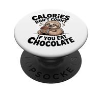 Divertente cupcake al cioccolato bradipo per la dieta dei denti dolci PopSockets PopGrip Adesivo