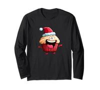 Divertente Cupcake Sorridente con Cappello di Babbo Natale per Muffin Maglia a Manica