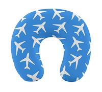 Divertente Cuscino Per Il Collo Da Viaggio Modello Aereo Aereo Blu Navy Per Aeroplani Auto, Cuscino Di Supporto Per Collo In Memory Foam Con Copertura In Poliestere Con Cerniera Nascosta Per Uomini Do