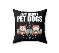 Divertente cuscino quadrato per cani da compagnia, per sollevamento pesi, fitness, fitness, fitness, allenamento, bodybuilding, in poliestere filato, 45,7 x 45,7 cm