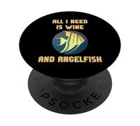 Divertente custode per acquariofili per amanti del vino, per amanti dei pesci angeli PopSockets PopGrip Adesivo