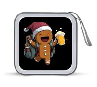 Divertente custodia per CD a forma di birra di pan di zenzero, portatile, per 40 DVD, organizer da viaggio in auto