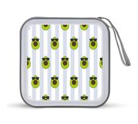 Divertente custodia per CD con motivo a metà avocado che indossa occhiali da sole, organizer per 40 CD e DVD, per riporre libri, per auto, casa, viaggi