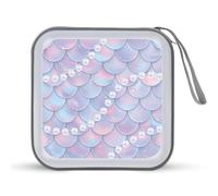 Divertente custodia per CD con motivo squame di pesce e perle, 40 capacità, per riporre libri, per auto, casa, viaggio