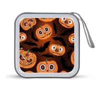 Divertente custodia per CD con zucca e pipistrello, per Halloween, 40 capacità, per riporre DVD e libri, per auto, casa, viaggio