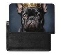 Divertente custodia per passaporto con bulldog francese Frenchie con corona dorata, custodia per passaporto con slot per carte di credito, custodia per passaporto da viaggio, Stile:, Taglia unica