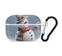 Divertente custodia protettiva per AirPods Pro con pupazzo di neve natalizio con anello portachiavi, custodia protettiva rigida in policarbonato per AirPods Pro 2a generazione, per donne e uomini