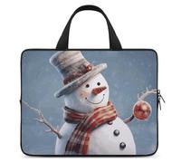 Divertente custodia protettiva per computer portatile da 13 pollici con pupazzo di neve di Natale per viaggi d'affari custodia per computer portatile o tablet