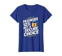 Divertente Cybersecurity IT Hacker Cyber Security Password123 Maglietta, Donna, Blu Reale, XL