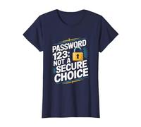 Divertente Cybersecurity IT Hacker Cyber Security Password123 Maglietta, Donna, Navy, XS
