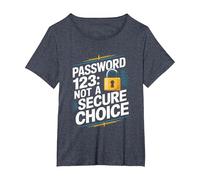 Divertente Cybersecurity IT Hacker Cyber Security Password123 Maglietta, Donna Plus-Size, Pervinca, 1X