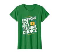 Divertente Cybersecurity IT Hacker Cyber Security Password123 Maglietta, Donna, Verde Mela, S