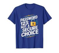 Divertente Cybersecurity IT Hacker Cyber Security Password123 Maglietta, Uomo, Blu Reale, XXL