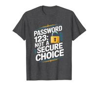 Divertente Cybersecurity IT Hacker Cyber Security Password123 Maglietta, Uomo, Grigio Scuro, 5XL