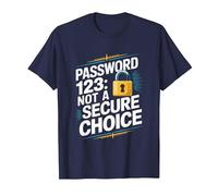 Divertente Cybersecurity IT Hacker Cyber Security Password123 Maglietta, Uomo, Navy, 3XL