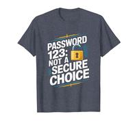 Divertente Cybersecurity IT Hacker Cyber Security Password123 Maglietta, Uomo, Pervinca, 5XL