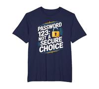 Divertente Cybersecurity IT Hacker Cyber Security Password123 Maglietta, Uomo Taglie Grandi, Navy, 4X Tall