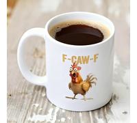 divertente da 325 ml F-Caw-F con gallo urlante, da caffè con gallina pazza, decorazione per la casa in fattoria, regalo umoristico per amici, amanti delle feste e colleghi