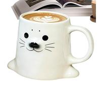 Divertente da caffè in ceramica, con guarnizione e antiscivolo, da tè con animali, per acqua, per decorazione della casa, ufficio, ristorante, compleanno, festa, vacanze, donne