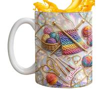 Divertente da caffè, resistente al calore, a tema cucito, 1 pezzo, per amanti delle cuciture, per cappuccini, latte e cacao, recipienti per succhi di frutta da cucina per caffè e aree