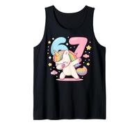 Divertente Dabbing Unicorn 6th 7th Birthday Six Seven Meme Girl Canotta