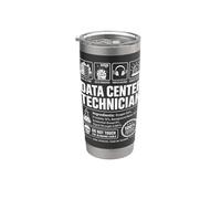 Divertente Data Center Tecnico Sarcastico IT Etichetta Avvertimento Bicchiere termico in acciaio inox doppia parete