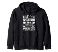 Divertente Data Center Tecnico Sarcastico IT Etichetta Avvertimento Felpa con Cappuccio